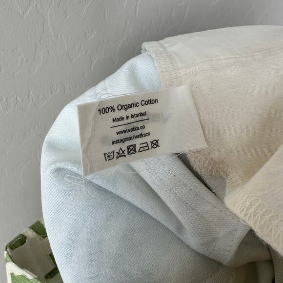 Vatka Vatka Pants Lokum Green & Cream Swirl Printed Straight Leg Trousers Size 4 - Picture 7 of 7